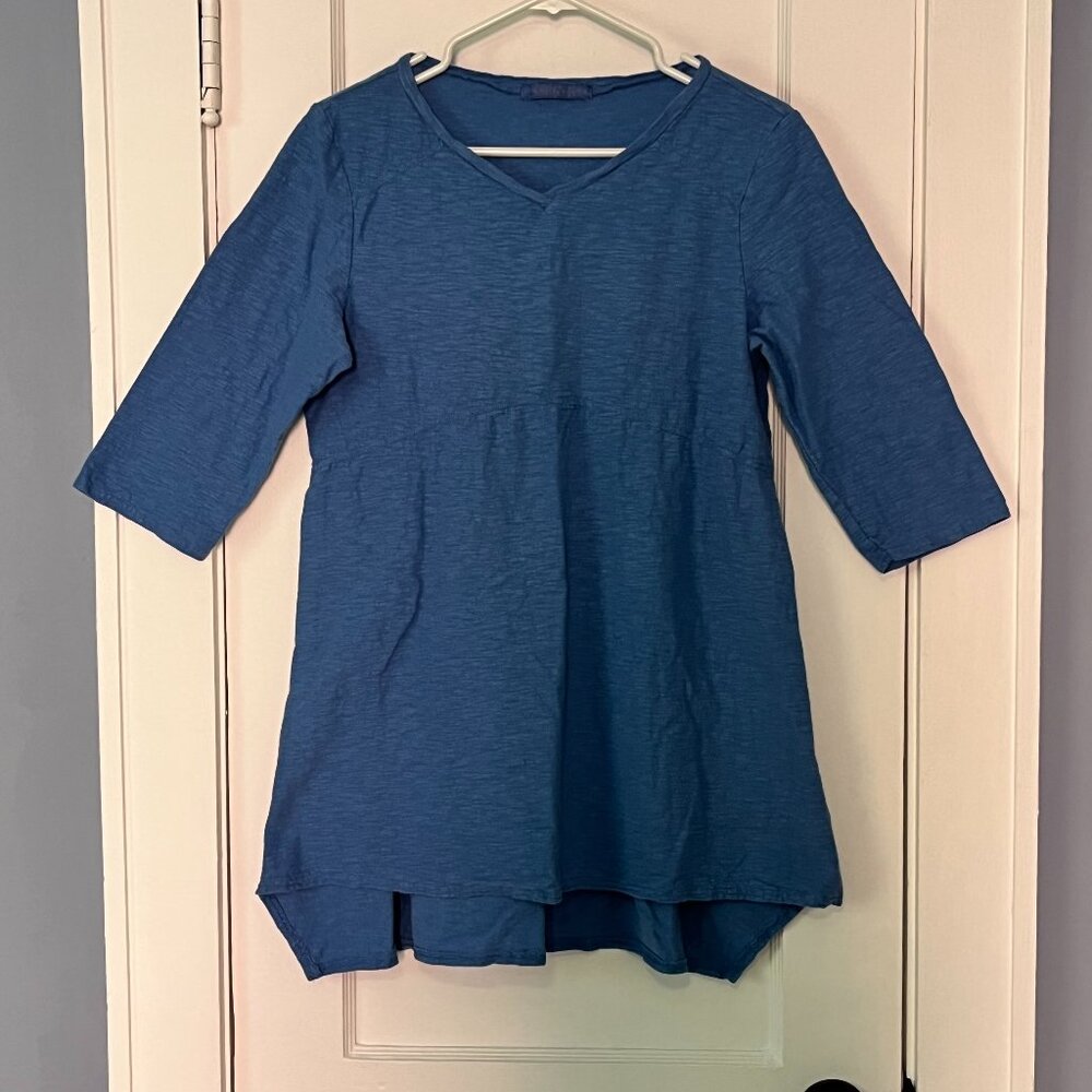 Cut Loose tunic blouse size medium 3/4 sleeve linen blend lagenlook minimalist